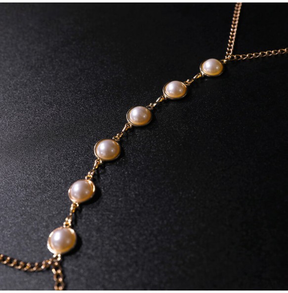 MizzZee - LuxePearl Adjustable Body Chain (Gold)